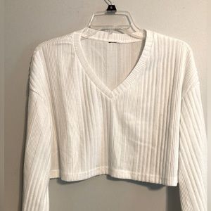 White Cropped Sweater